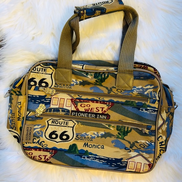 Route 66 vintage Pioneer Express Roadtrip bag